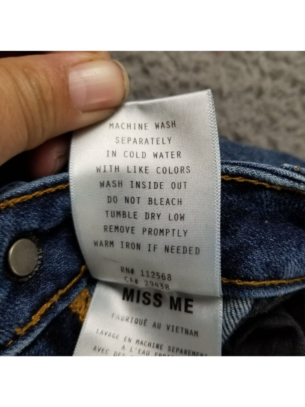 Miss Me Jeans Womens 27 Blue Ankle Skinny Stretch Denim *Read* - Picture 13 of 14
